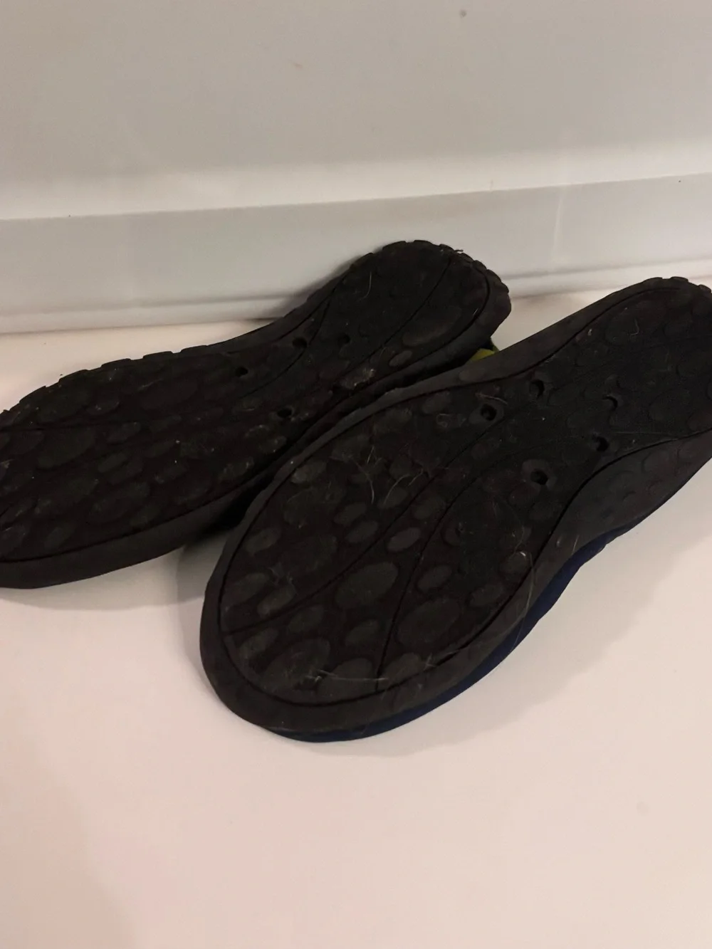 west loop Neon Yellow and Navy Kids Water Shoes with Bungee Toggle
